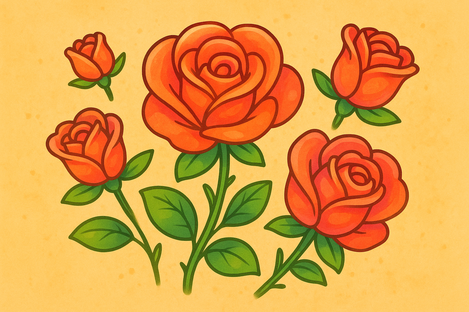 cartoon roses 
